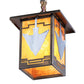 Meyda Lighting Arrowhead 10" Antique Copper Mini Pendant Light With Honey Amber Shade Glass