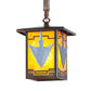 Meyda Lighting Arrowhead 10" Antique Copper Mini Pendant Light With Honey Amber Shade Glass