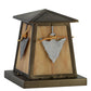 Meyda Lighting Arrowhead 13" Antique Copper Outdoor Pier Mount Light With Amber New Mica Acrylic Shade