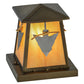 Meyda Lighting Arrowhead 13" Antique Copper Outdoor Pier Mount Light With Amber New Mica Acrylic Shade