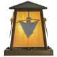Meyda Lighting Arrowhead 13" Antique Copper Outdoor Pier Mount Light With Amber New Mica Acrylic Shade