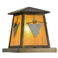 Meyda Lighting Arrowhead 13" Antique Copper Outdoor Pier Mount Light With Amber New Mica Acrylic Shade