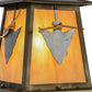 Meyda Lighting Arrowhead 13" Antique Copper Outdoor Pier Mount Light With Amber New Mica Acrylic Shade