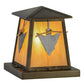 Meyda Lighting Arrowhead 13" Antique Copper Outdoor Pier Mount Light With Amber New Mica Acrylic Shade