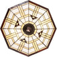 Meyda Lighting Arrowhead 20" 2-Light Mahogany Bronze Flush Mount Light With Multi-Colored Shade Glass