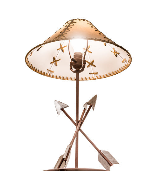 Meyda Lighting Arrowhead 23" Red Rust Table Lamp With Beige Fabric Shade