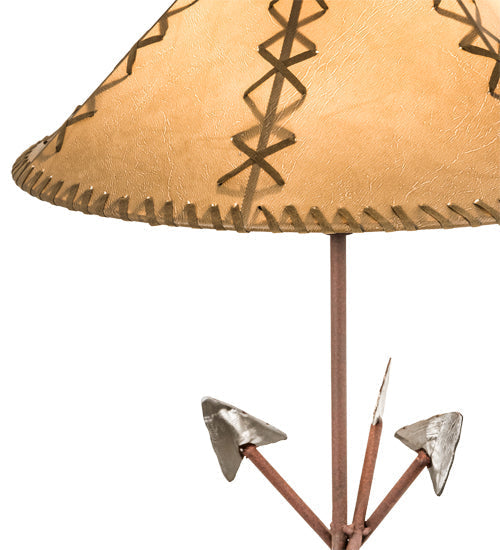 Meyda Lighting Arrowhead 23" Red Rust Table Lamp With Beige Fabric Shade