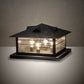 Meyda Lighting Arrowhead 31" 4-Light Black Outdoor Pier Mount Light With Clear Seeded Shade Glass