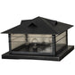 Meyda Lighting Arrowhead 31" 4-Light Black Outdoor Pier Mount Light With Clear Seeded Shade Glass