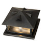 Meyda Lighting Arrowhead 31" 4-Light Black Outdoor Pier Mount Light With Clear Seeded Shade Glass