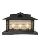 Meyda Lighting Arrowhead 31" 4-Light Black Outdoor Pier Mount Light With Clear Seeded Shade Glass