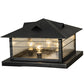 Meyda Lighting Arrowhead 31" 4-Light Black Outdoor Pier Mount Light With Clear Seeded Shade Glass