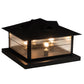 Meyda Lighting Arrowhead 31" 4-Light Craftsman Brown Outdoor Pier Mount Light With Clear Seeded Shade Glass