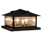Meyda Lighting Arrowhead 31" 4-Light Craftsman Brown Outdoor Pier Mount Light With Clear Seeded Shade Glass