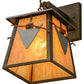 Meyda Lighting Arrowhead 7" Antique Copper Wall Sconce With Ambra Siena Acrylic Shade