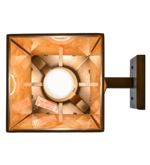 Meyda Lighting Arrowhead 7" Antique Copper Wall Sconce With Ambra Siena Acrylic Shade