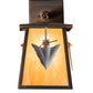 Meyda Lighting Arrowhead 9" Antique Copper Wall Sconce With Amber Siena Idalight Shade