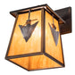 Meyda Lighting Arrowhead 9" Antique Copper Wall Sconce With Amber Siena Idalight Shade