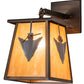 Meyda Lighting Arrowhead 9" Antique Copper Wall Sconce With Amber Siena Idalight Shade