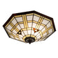 Meyda Lighting Arrowhead Mission 20" 2-Light Mahogany Bronze Flush Mount Light With Multi-Colored Stained Shade Glass