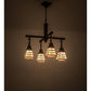 Meyda Lighting Arrowhead Mission 26" 4-Light Mahogany Bronze Chandelier With Brown Shade Glass