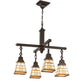 Meyda Lighting Arrowhead Mission 26" 4-Light Mahogany Bronze Chandelier With Brown Shade Glass