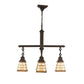 Meyda Lighting Arrowhead Mission 26" 4-Light Mahogany Bronze Chandelier With Brown Shade Glass
