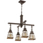 Meyda Lighting Arrowhead Mission 26" 4-Light Mahogany Bronze Chandelier With Brown Shade Glass