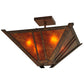 Meyda Lighting Arta 31" 4-Light Hanna Copper Semi-flush Mount Ceiling Light With Amber Mica Shade Glass