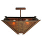 Meyda Lighting Arta 31" 4-Light Hanna Copper Semi-flush Mount Ceiling Light With Amber Mica Shade Glass