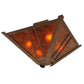 Meyda Lighting Arta 31" 4-Light Hanna Copper Semi-flush Mount Ceiling Light With Amber Mica Shade Glass