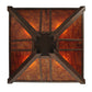 Meyda Lighting Arta 31" 4-Light Hanna Copper Semi-flush Mount Ceiling Light With Amber Mica Shade Glass