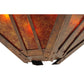 Meyda Lighting Arta 31" 4-Light Hanna Copper Semi-flush Mount Ceiling Light With Amber Mica Shade Glass