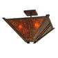 Meyda Lighting Arta 31" 4-Light Hanna Copper Semi-flush Mount Ceiling Light With Amber Mica Shade Glass