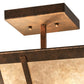 Meyda Lighting Arta 32" 4-Light Hanna Copper Semi-flush Mount Light With Silver Mica Shade Glass