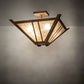 Meyda Lighting Arta 32" 4-Light Hanna Copper Semi-flush Mount Light With Silver Mica Shade Glass