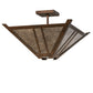 Meyda Lighting Arta 32" 4-Light Hanna Copper Semi-flush Mount Light With Silver Mica Shade Glass