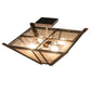Meyda Lighting Arta 32" 4-Light Hanna Copper Semi-flush Mount Light With Silver Mica Shade Glass
