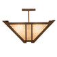 Meyda Lighting Arta 32" 4-Light Hanna Copper Semi-flush Mount Light With Silver Mica Shade Glass
