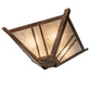 Meyda Lighting Arta 32" 4-Light Hanna Copper Semi-flush Mount Light With Silver Mica Shade Glass