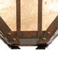 Meyda Lighting Arta 32" 4-Light Hanna Copper Semi-flush Mount Light With Silver Mica Shade Glass
