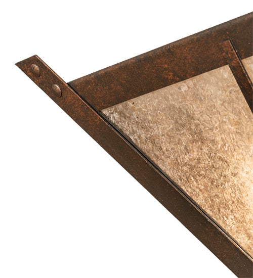 Meyda Lighting Arta 32" 4-Light Hanna Copper Semi-flush Mount Light With Silver Mica Shade Glass