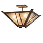 Meyda Lighting Arta 32" 4-Light Hanna Copper Semi-flush Mount Light With Silver Mica Shade Glass
