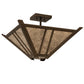 Meyda Lighting Arta 32" 4-Light Tyler Bronze Semi-flush Mount Light With Silver Mica Shade Glass