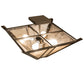 Meyda Lighting Arta 32" 4-Light Tyler Bronze Semi-flush Mount Light With Silver Mica Shade Glass