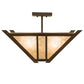 Meyda Lighting Arta 32" 4-Light Tyler Bronze Semi-flush Mount Light With Silver Mica Shade Glass