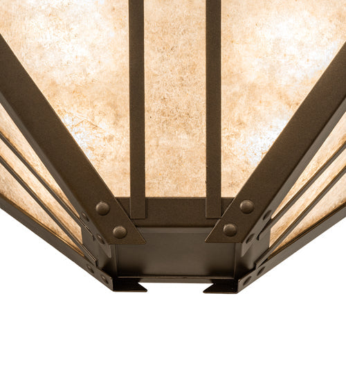 Meyda Lighting Arta 32" 4-Light Tyler Bronze Semi-flush Mount Light With Silver Mica Shade Glass