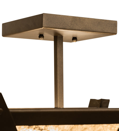 Meyda Lighting Arta 32" 4-Light Tyler Bronze Semi-flush Mount Light With Silver Mica Shade Glass
