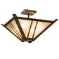 Meyda Lighting Arta 32" 4-Light Tyler Bronze Semi-flush Mount Light With Silver Mica Shade Glass
