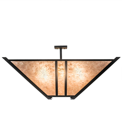 Meyda Lighting Arta 68" 6-Light Chestnut Pendant Light With Silver Mica Shade Glass